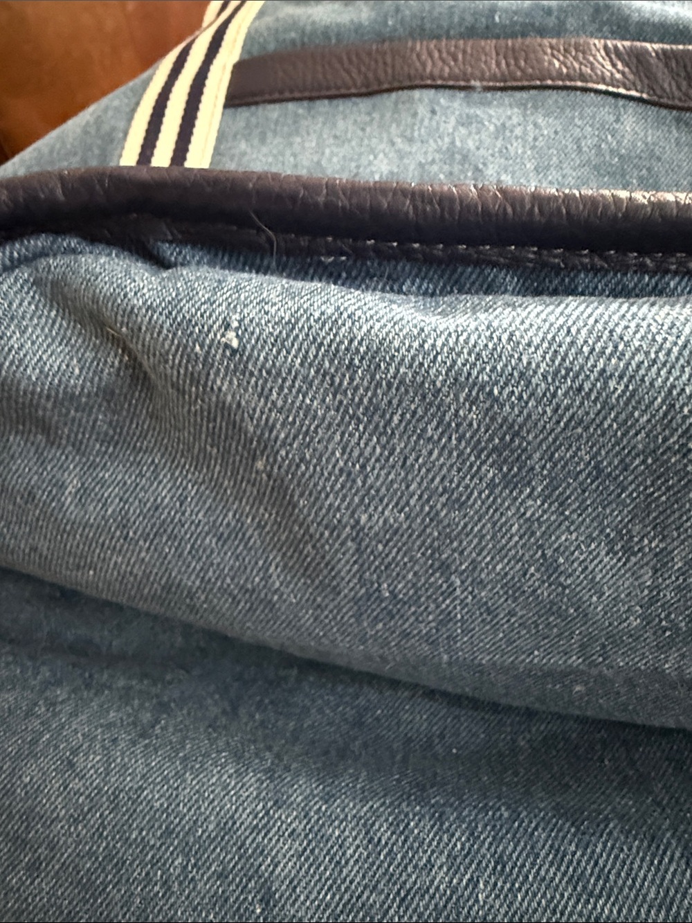 Draper James Blue Canvas Tote with Navy and White Straps - Picture 10 of 12